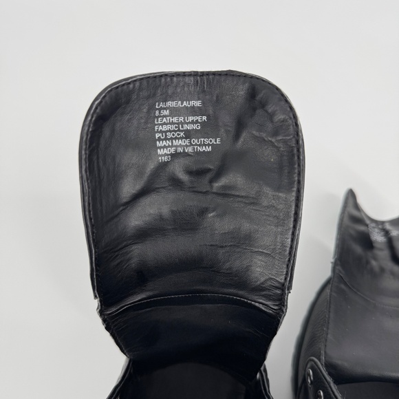 Steve Madden Laurie Platform Boots Size 8.5 Black Leather Lace-Up Whimsigoth - Picture 9 of 13